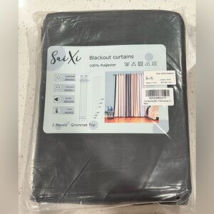 NEW Blackout Curtains - Dark Gray/ Black color + Black Rod